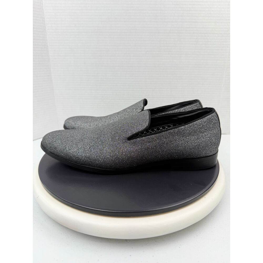Steve‎ Madden Loafers Mens 10.5 Dashh Shoes Black Glitter Slip On Comfort Casual